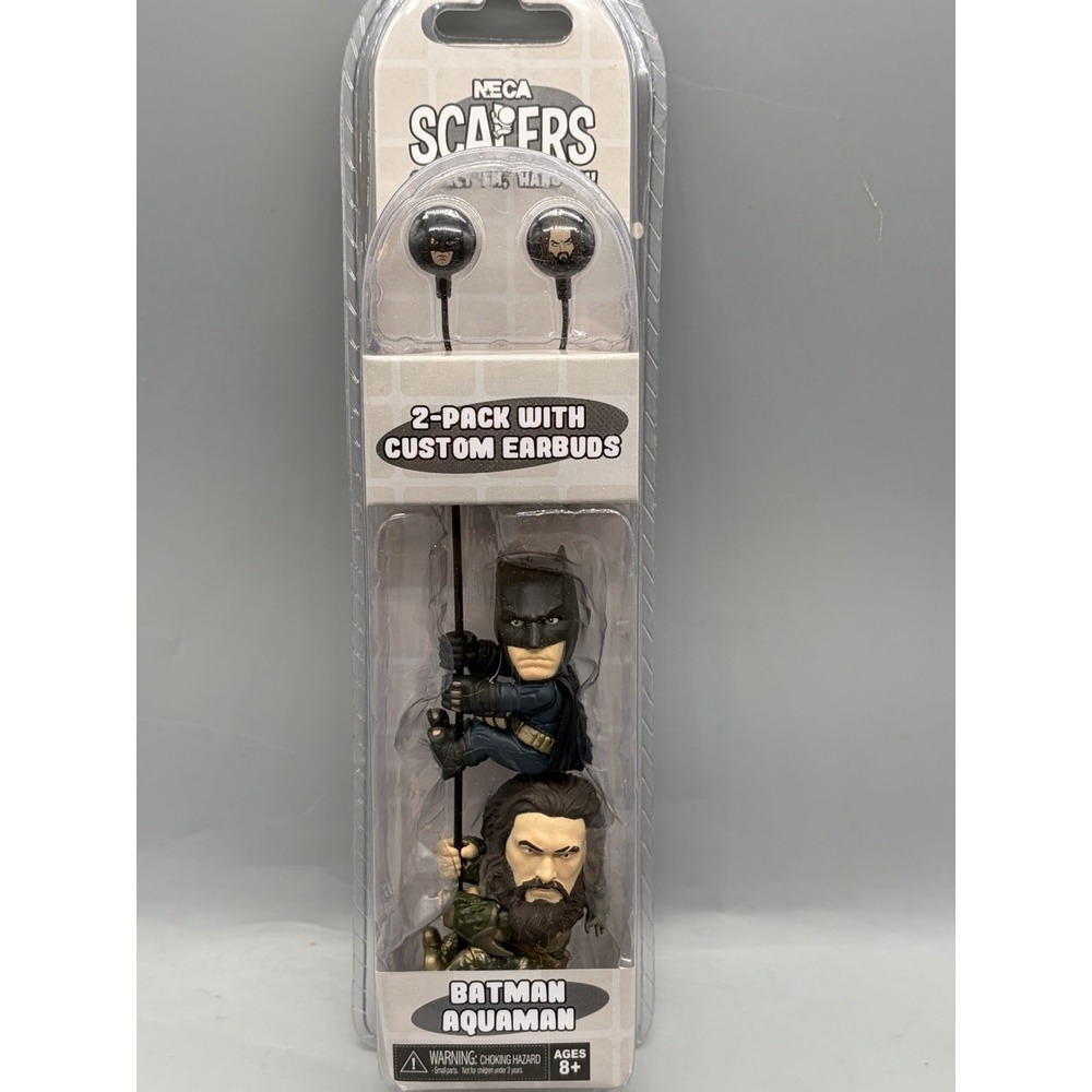 Neca Scalers Batman Aquaman 2 Pack Wired Earbuds - Sealed